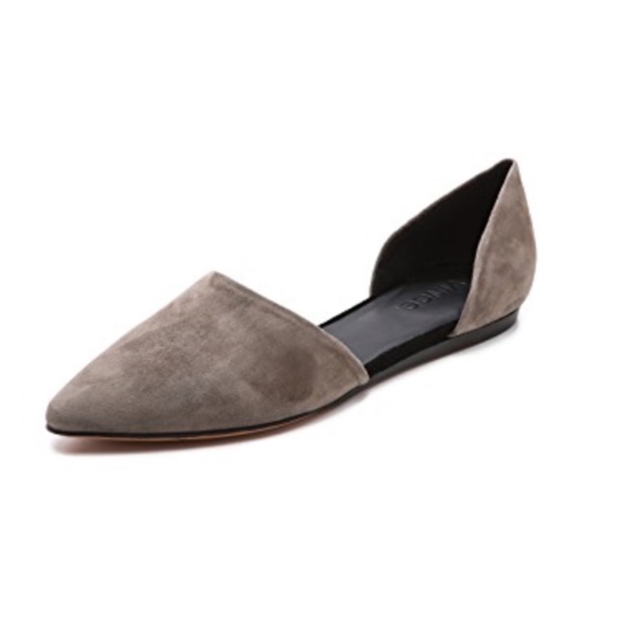 Vince Nina D'Orsay Grey Suede Flats Size 6 - Picture 3 of 8